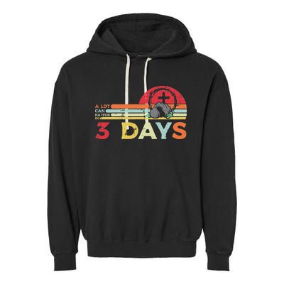 Easter A Lot Can Happen In 3 Days Religious Garment-Dyed Fleece Hoodie