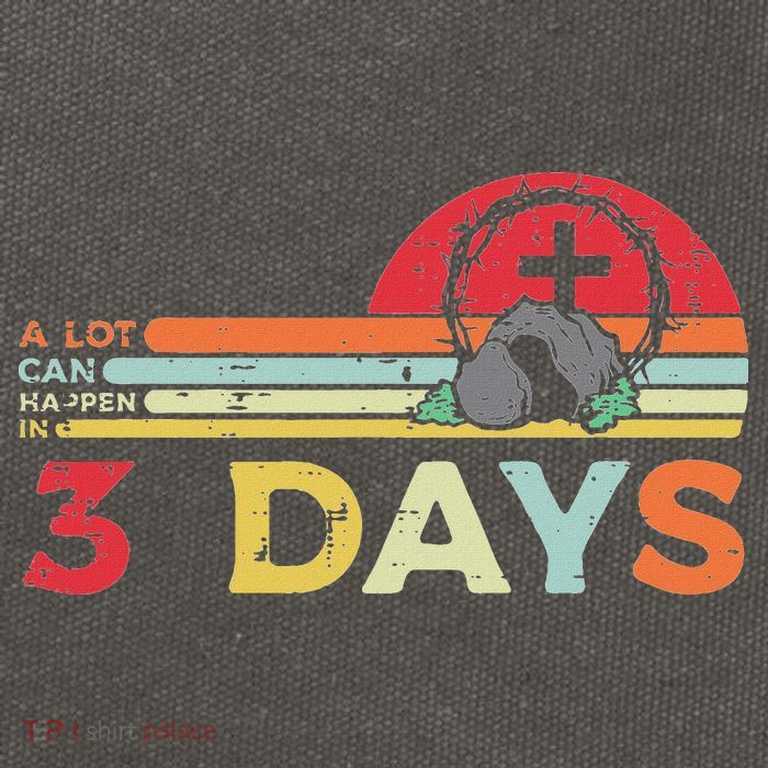 Easter A Lot Can Happen In 3 Days Religious Cotton Canvas Backpack
