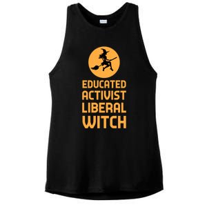 Educated Activist Liberal Witch Halloween Design Cool Gift Ladies PosiCharge Tri-Blend Wicking Tank