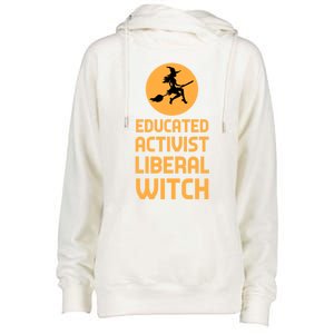 Educated Activist Liberal Witch Halloween Design Cool Gift Womens Funnel Neck Pullover Hood