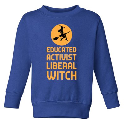 Educated Activist Liberal Witch Halloween Design Cool Gift Toddler Sweatshirt