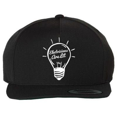 Electricians Are Lit Lightbulb Funny Electrician Gift Wool Snapback Cap