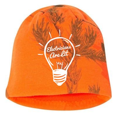 Electricians Are Lit Lightbulb Funny Electrician Gift Kati - Camo Knit Beanie