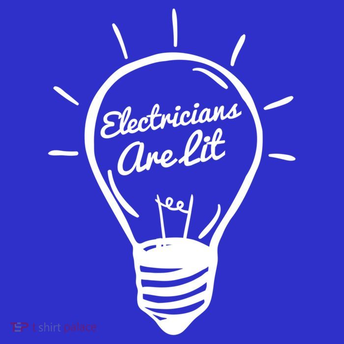 Electricians Are Lit Lightbulb Funny Electrician Gift Tall T-Shirt
