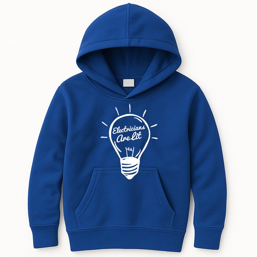 Electricians Are Lit Lightbulb Funny Electrician Gift Kids Hoodie