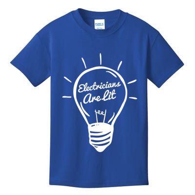 Electricians Are Lit Lightbulb Funny Electrician Gift Kids T-Shirt