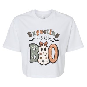 Expecting A Little Boo Growing A Little Pumpkin Halloween Bella+Canvas Jersey Crop Tee