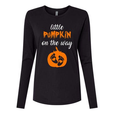 Expecting a Little Pumpkin Cute Pregnancy Graphic Womens Cotton Relaxed Long Sleeve T-Shirt