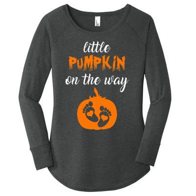 Expecting a Little Pumpkin Cute Pregnancy Graphic Women's Perfect Tri Tunic Long Sleeve Shirt