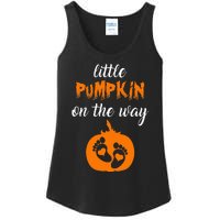 Expecting a Little Pumpkin Cute Pregnancy Graphic Ladies Essential Tank