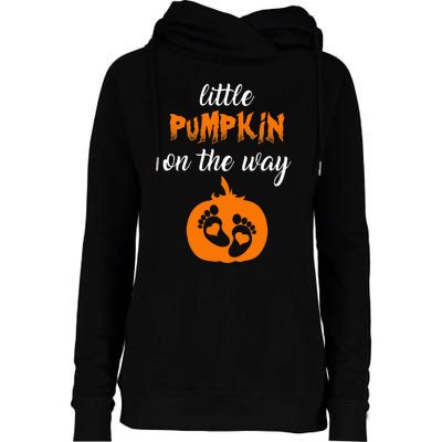 Expecting a Little Pumpkin Cute Pregnancy Graphic Womens Funnel Neck Pullover Hood