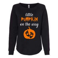 Expecting a Little Pumpkin Cute Pregnancy Graphic Womens California Wash Sweatshirt