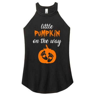 Expecting a Little Pumpkin Cute Pregnancy Graphic Women's Perfect Tri Rocker Tank