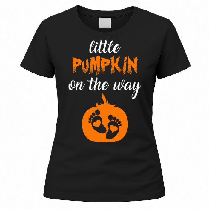 Expecting a Little Pumpkin Cute Pregnancy Graphic Women's T-Shirt