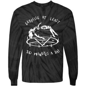 Exorcise At Least 20 Minutes A Day Demon Possessed Exorcist Tie-Dye Long Sleeve Shirt