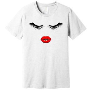 Eyelashes And Lips Premium T-Shirt