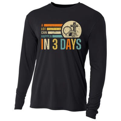 Easter A Lot Can Happen In 3 Days Religious Cooling Performance Long Sleeve Crew