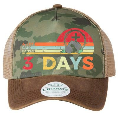 Easter A Lot Can Happen In 3 Days Religious Legacy Tie Dye Trucker Hat