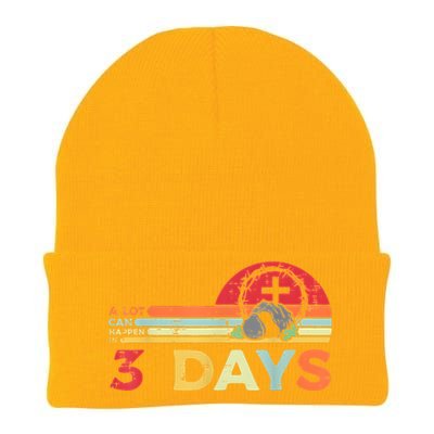 Easter A Lot Can Happen In 3 Days Religious Knit Cap Winter Beanie