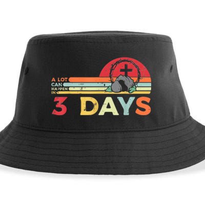 Easter A Lot Can Happen In 3 Days Religious Sustainable Bucket Hat