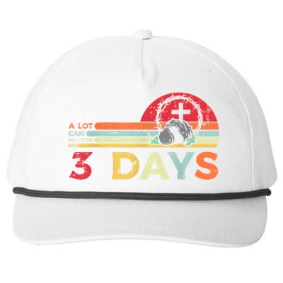 Easter A Lot Can Happen In 3 Days Religious Snapback Five-Panel Rope Hat