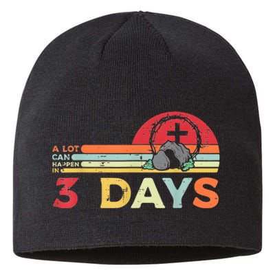 Easter A Lot Can Happen In 3 Days Religious Sustainable Beanie