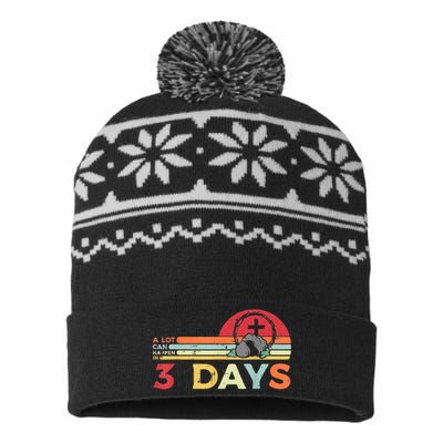 Easter A Lot Can Happen In 3 Days Religious USA-Made Snowflake Beanie