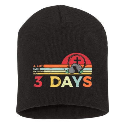 Easter A Lot Can Happen In 3 Days Religious Short Acrylic Beanie