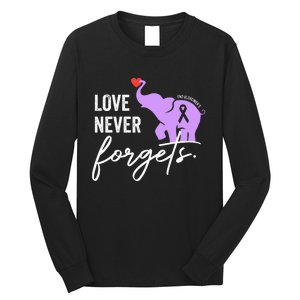 End Alzheimers Love Never Forgets Alzheimers Awareness Long Sleeve Shirt