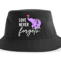 End Alzheimers Love Never Forgets Alzheimers Awareness Sustainable Bucket Hat