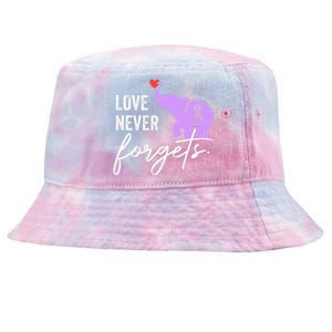 End Alzheimers Love Never Forgets Alzheimers Awareness Tie-Dyed Bucket Hat