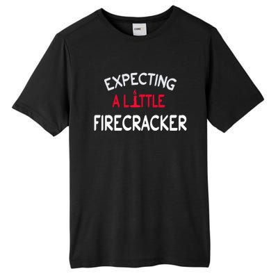 Expecting A Little Firecracker 4th Of July Reveal Mom Meaningful Gift Tall Fusion ChromaSoft Performance T-Shirt