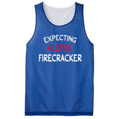 Expecting A Little Firecracker 4th Of July Reveal Mom Meaningful Gift Mesh Reversible Basketball Jersey Tank