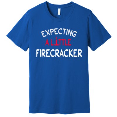 Expecting A Little Firecracker 4th Of July Reveal Mom Meaningful Gift Premium T-Shirt