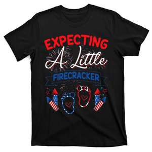 Expecting A Little Firecracker New Mom 4th Of July Pregnancy T-Shirt