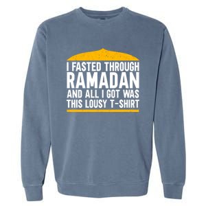 Eid Alfitr Mubarak Kareem Karim Celebration Fasted Through R Cute Gift Garment-Dyed Sweatshirt