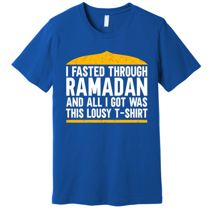 Eid Alfitr Mubarak Kareem Karim Celebration Fasted Through R Cute Gift Premium T-Shirt