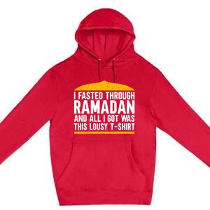 Eid Alfitr Mubarak Kareem Karim Celebration Fasted Through R Cute Gift Premium Pullover Hoodie