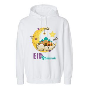 Eid Alfitr Mubarak Kareem Happy Ramadan Karim Garment-Dyed Fleece Hoodie