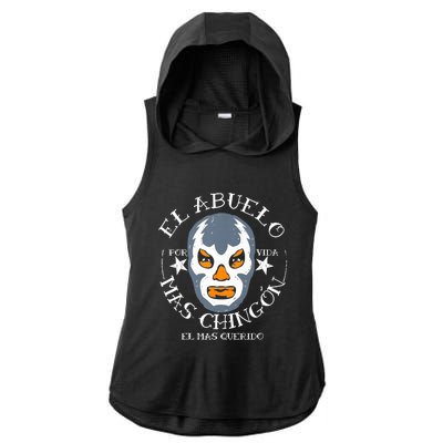 El Abuelo Mas ChingóN El Mas Querido Ladies PosiCharge Tri-Blend Wicking Draft Hoodie Tank