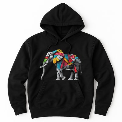 Elephant Animal Motif Artwork Elephant Hoodie