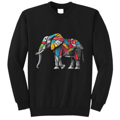Elephant Animal Motif Artwork Elephant Sweatshirt