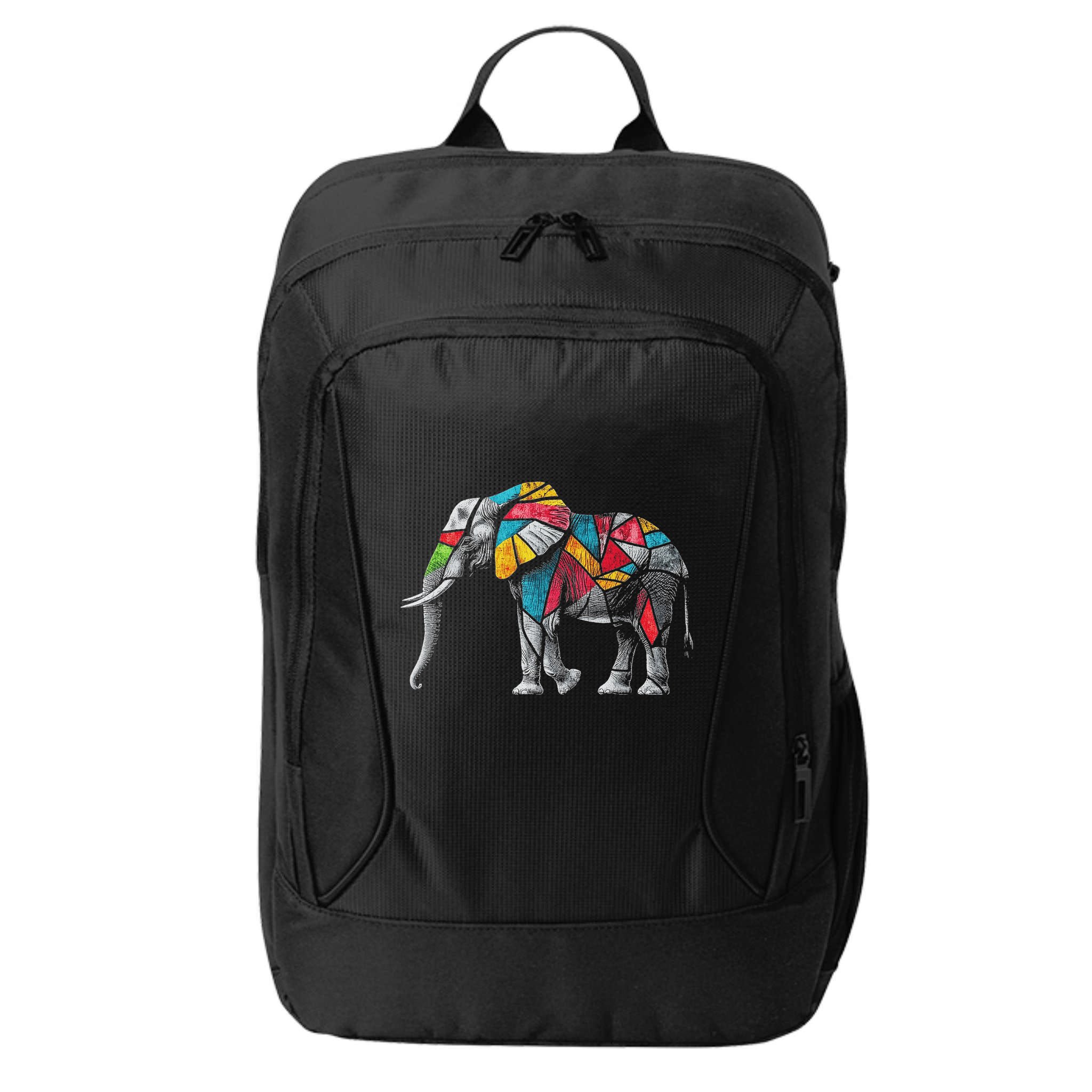 Elephant Animal Motif Artwork Elephant City Backpack