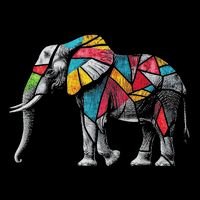Elephant Animal Motif Artwork Elephant Button
