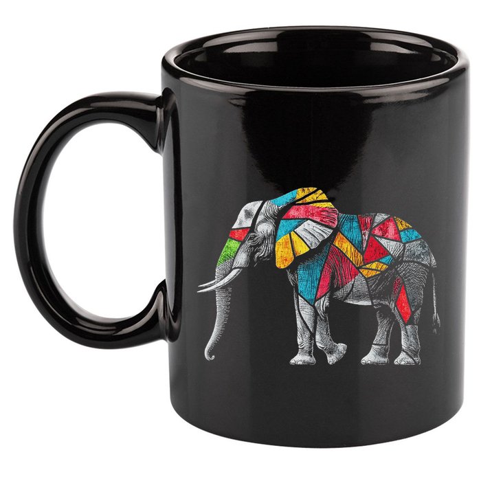 Elephant Animal Motif Artwork Elephant 11oz C Handle Ceramic Mug