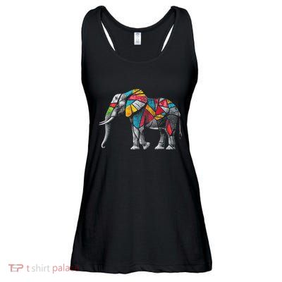 Elephant Animal Motif Artwork Elephant Ladies Essential Flowy Tank