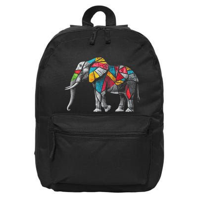 Elephant Animal Motif Artwork Elephant 16 in Basic Backpack