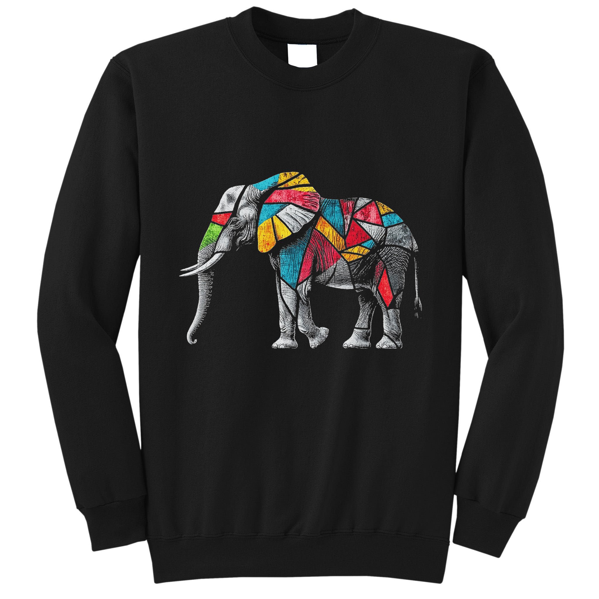 Elephant Animal Motif Artwork Elephant Tall Sweatshirt