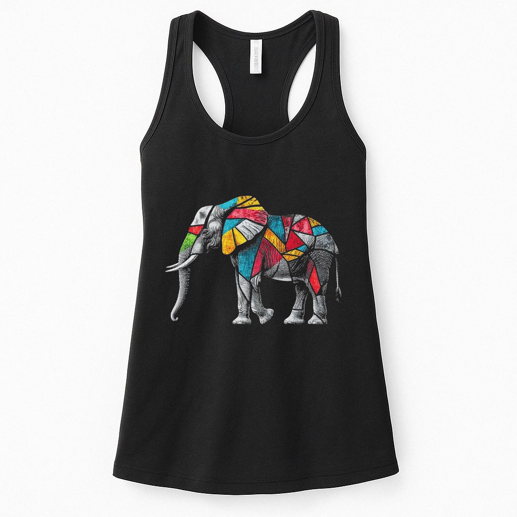 Elephant Animal Motif Artwork Elephant Womens Tank Top