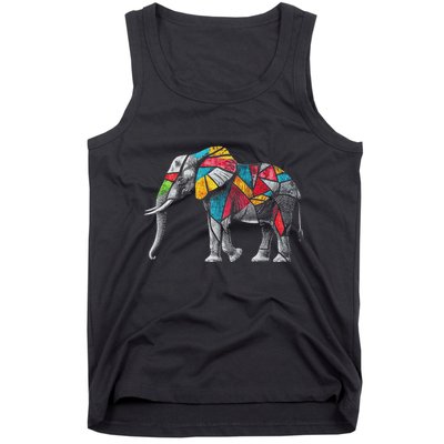 Elephant Animal Motif Artwork Elephant Tank Top